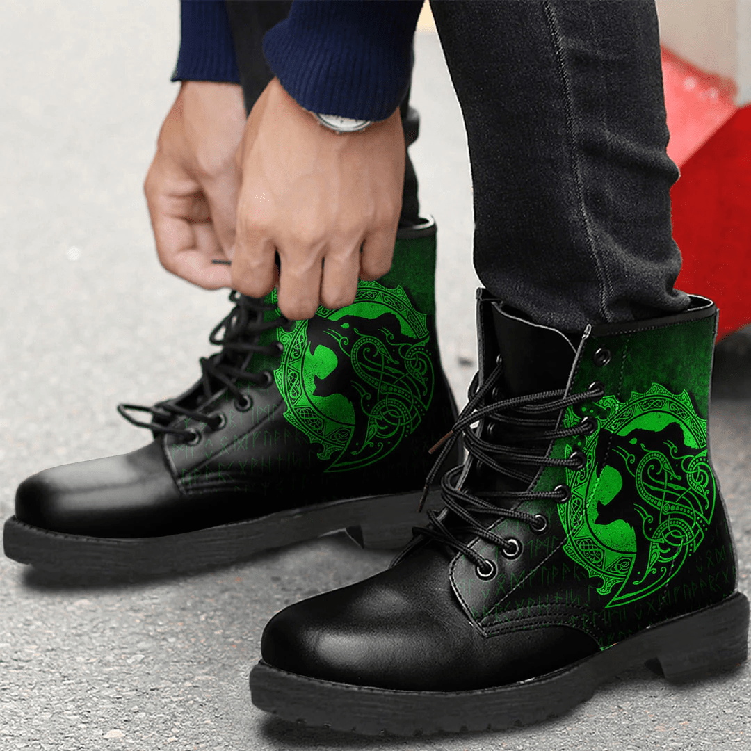 Boots Viking Berserker Green Leather Boots