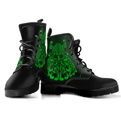 Boots Vikings Odin Valhalla Green Leather Boots
