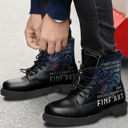 Boots Vikings' Solving Problems With An Axe Leather Boots