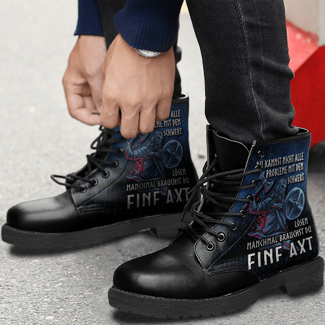 Boots Vikings' Solving Problems With An Axe Leather Boots