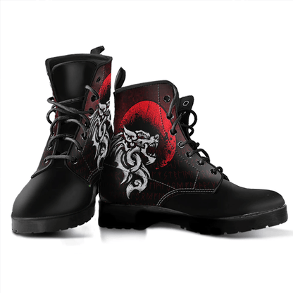Boots Viking Fenrir Monstrous Wolf Norse Leather Boots