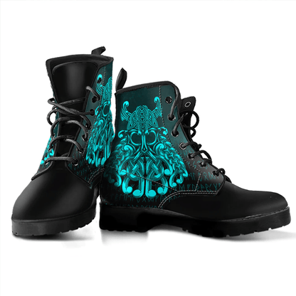 Boots Vikings Odin Valhalla Cyan Leather Boots