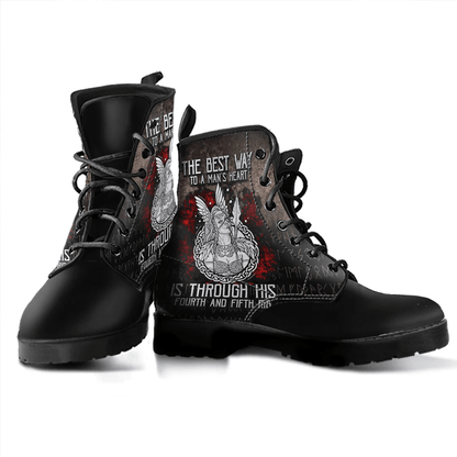 Boots Viking Valkyrie The Best Way To A Man'S Heart Leather Boots