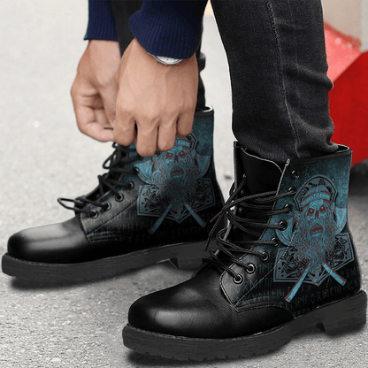 Boots Viking Odin Blood Runs Through My Veins Leather Boots