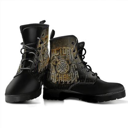 Boots Viking Victory Or Valhalla Axe Shield Leather Boots