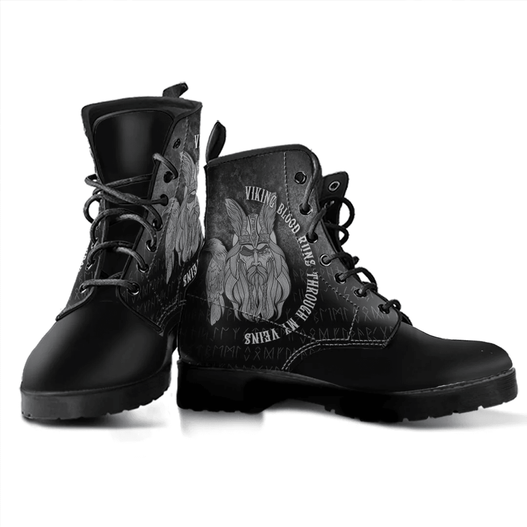 Boots Viking Blood Bird Leather Boots