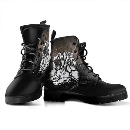 Boots Viking Axe Warrior Norse Mythology Valhalla Leather Boots