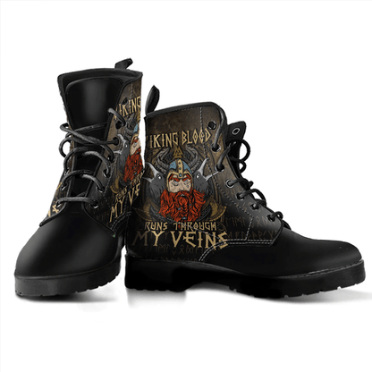 Boots Viking Blood Runs Through My Veins Leather Boots