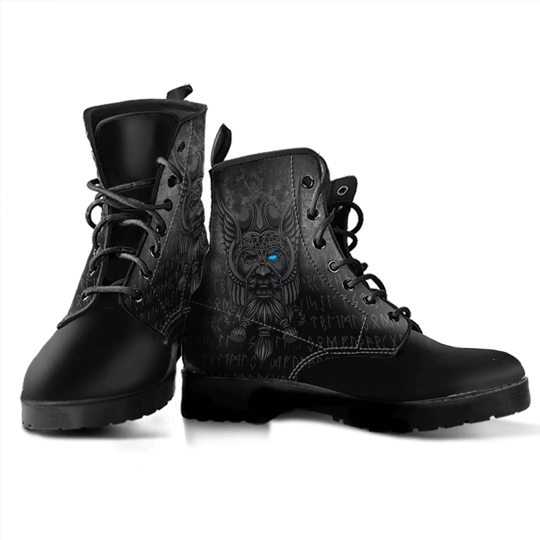 Boots Viking Odin Allfather In Asgard Leather Boots