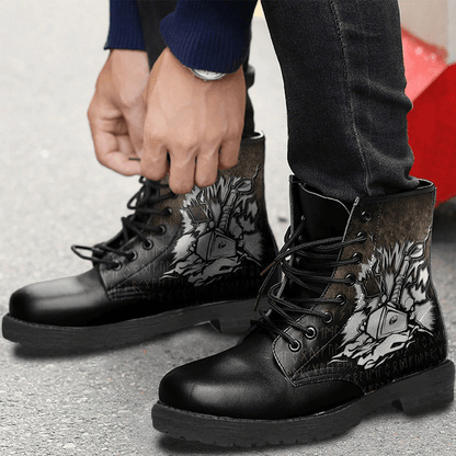 Boots Viking Axe Warrior Norse Mythology Valhalla Leather Boots