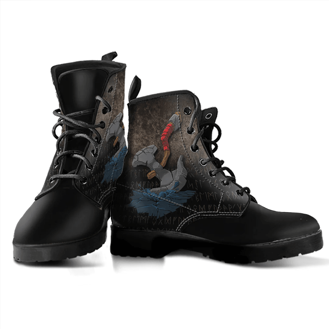 Boots Viking Axe Norse Mythology Leather Boots