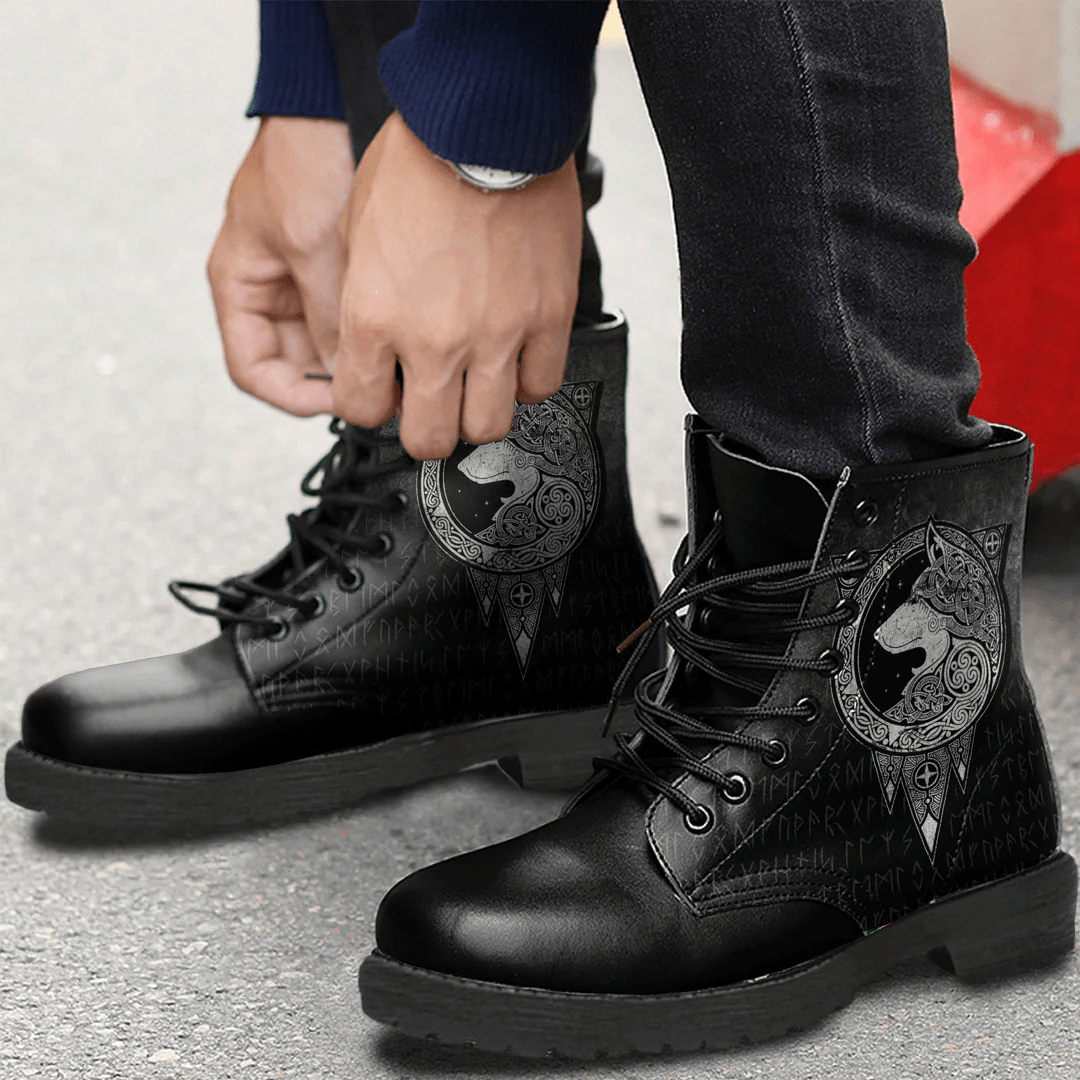 Boots Viking Norse Wolf Leather Boots