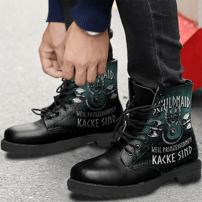 Boots Viking Shieldmaiden Quote Leather Boots