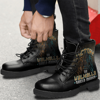 Boots Victory Or Valhalla Shield Maiden Female Viking Leather Boots