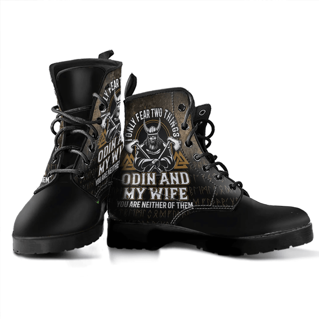 Boots Viking Saying Odin Northman Leather Boots