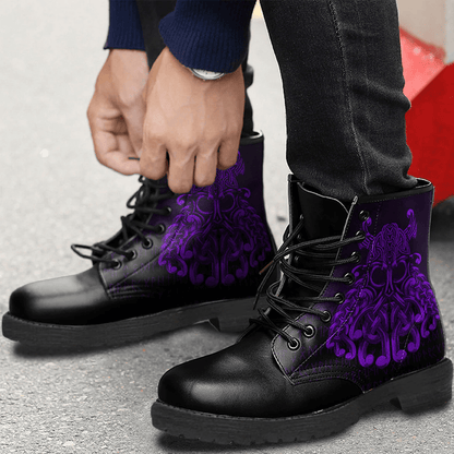 Boots Vikings Odin Valhalla Purple Leather Boots