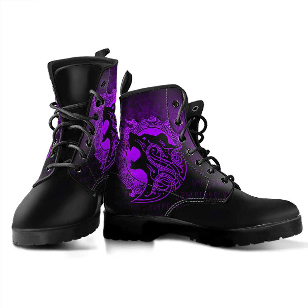Boots Viking Berserker Purple Leather Boots
