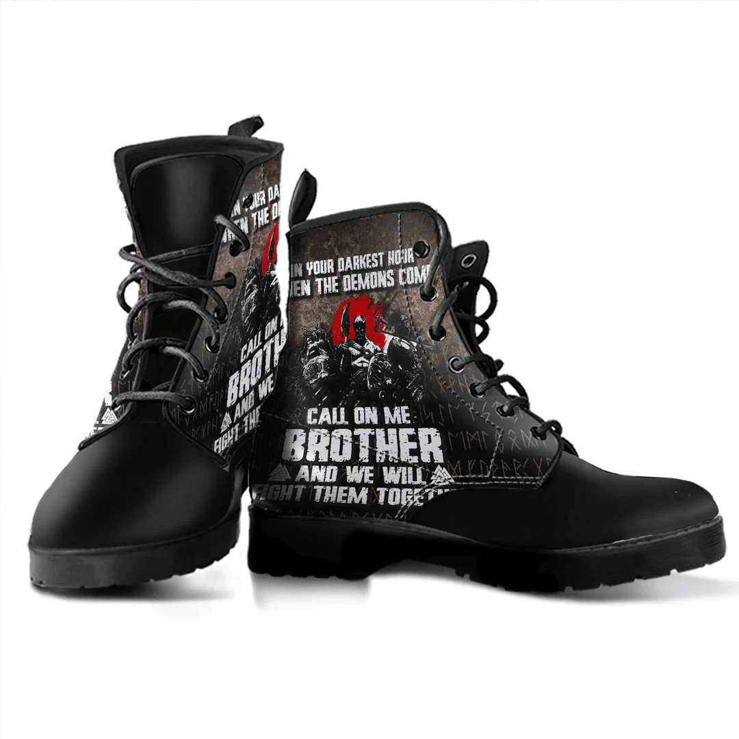Boots Viking Warrior In Your Darkest Hour Leather Boots