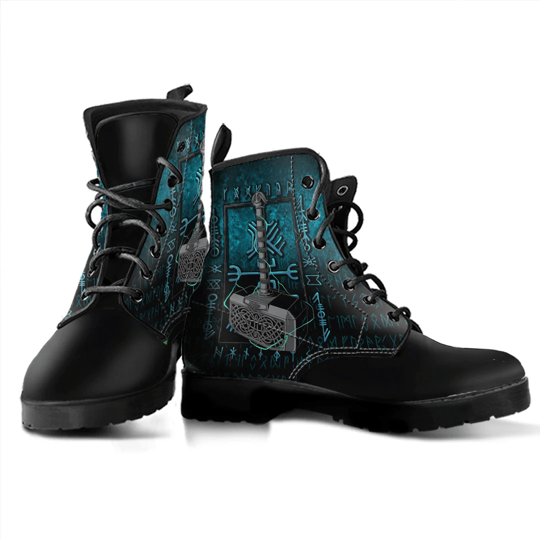 Boots Viking Age Thor Hammer Leather Boots