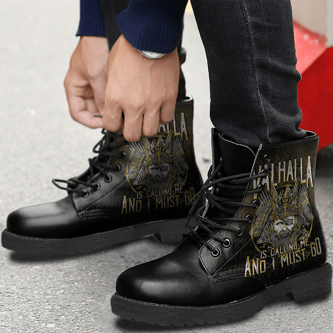Boots Valhalla Is Calling Me And I Must Go Leather Boots
