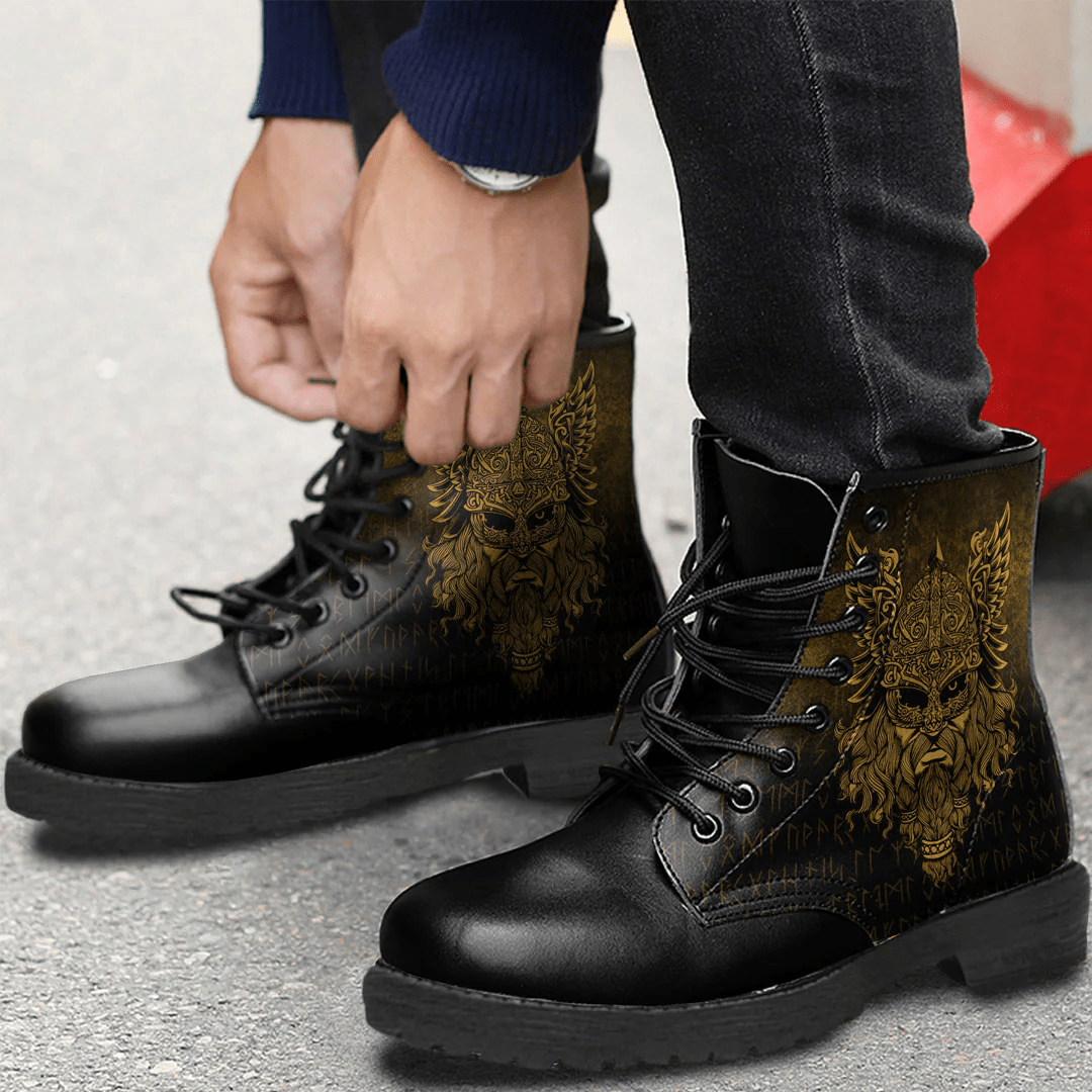Boots Viking Special Odin Gold Leather Boots