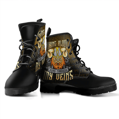 Boots Viking Blood Runs Through My Veins Leather Boots