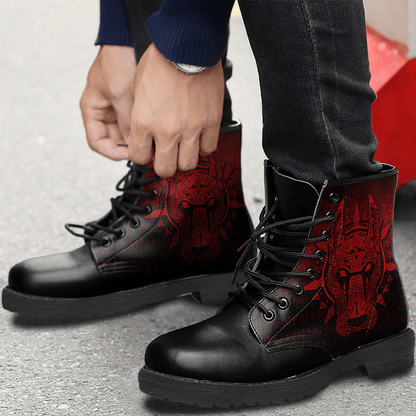 Boots Vikings Garm Hellhound Red Leather Boots