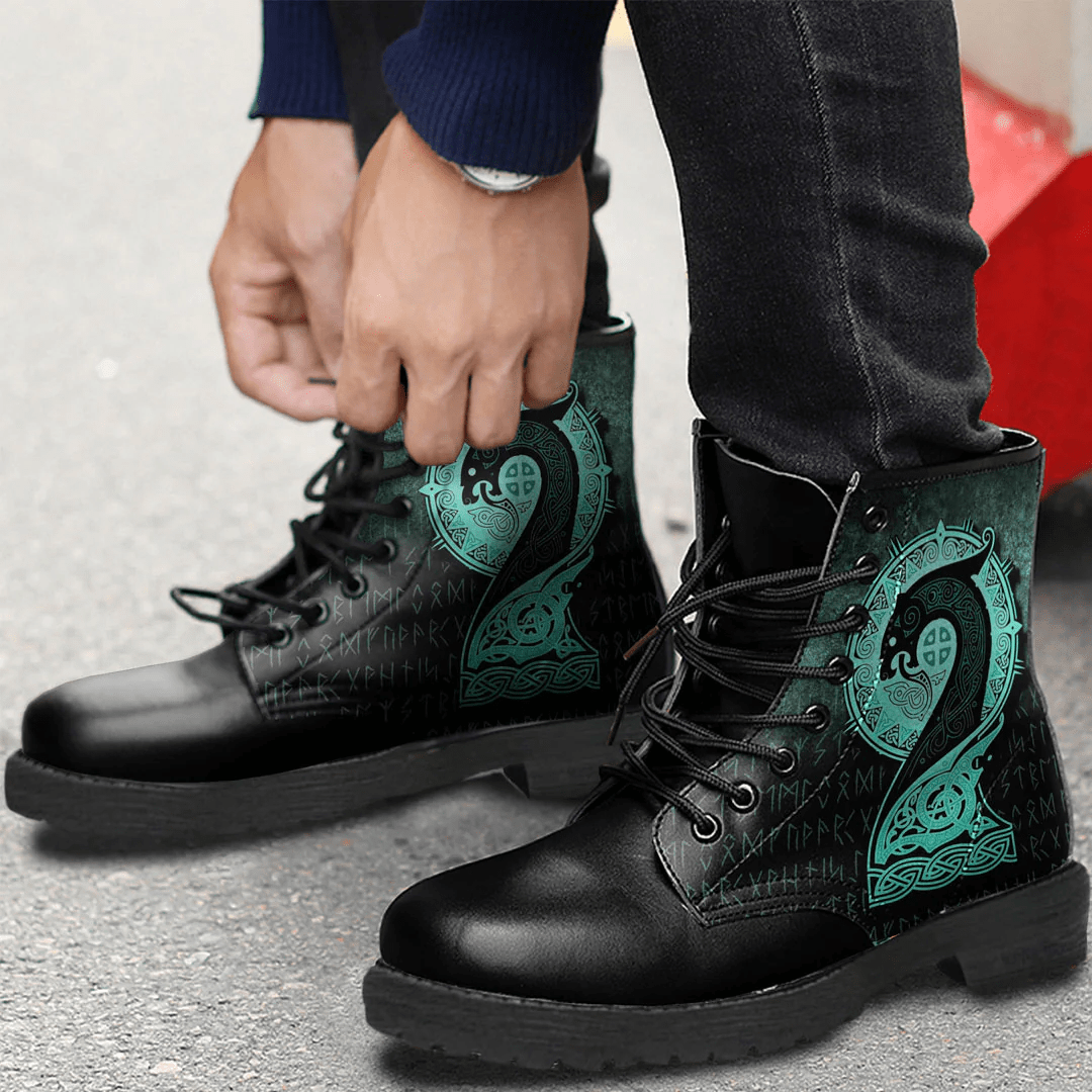 Boots Vikings Drakkar Cyan Leather Boots
