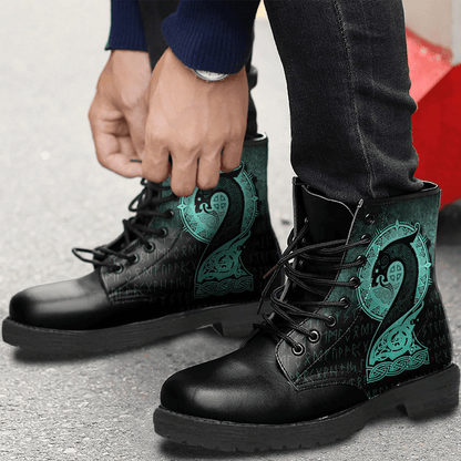 Boots Vikings Drakkar Cyan Leather Boots