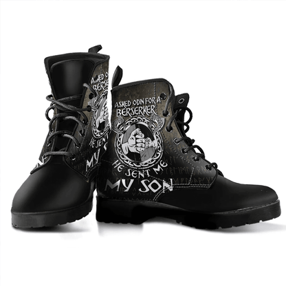 Boots Viking Dad I Asked Odin For A Berserker He Sent Me My Son Leather Boots