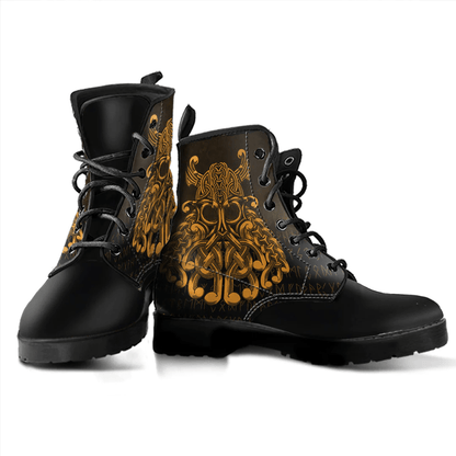 Boots Vikings Odin Valhalla Gold Leather Boots