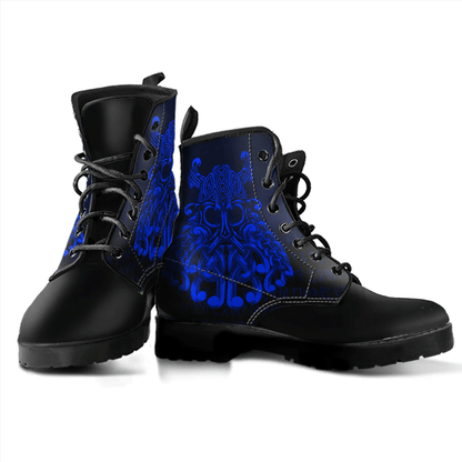 Boots Vikings Odin Valhalla Blue Leather Boots
