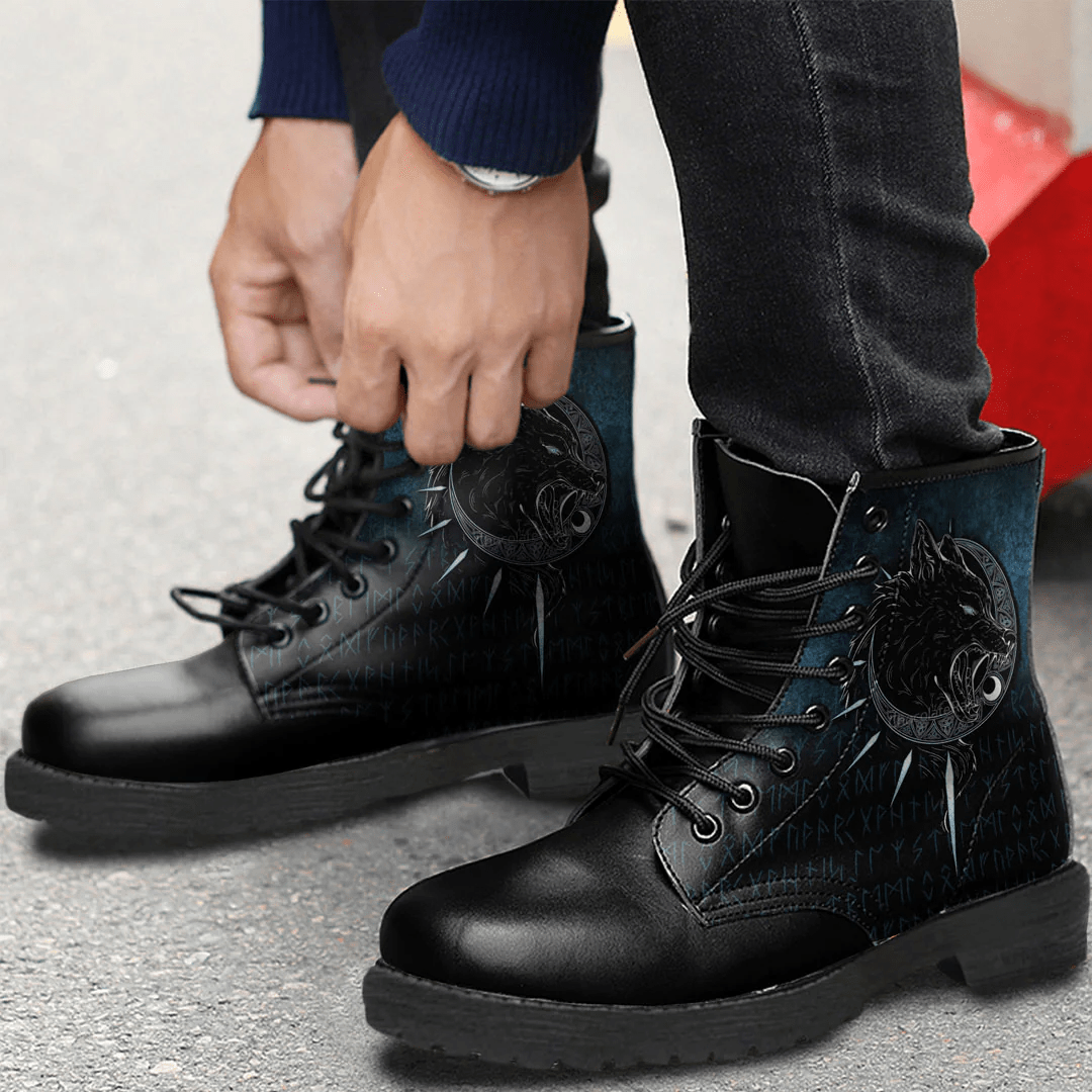 Boots Viking Fenrir Wolve Leather Boots