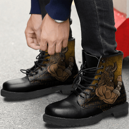 Boots Viking At The Gym Work Out Fitness Muscles Power Leather Boots