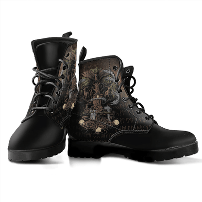 Boots Yggdrasil Viking Tree Of Life Pagan Leather Boots