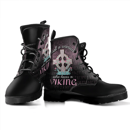 Boots Woman Loves Viking Warrior Norse Valhalla Leather Boots