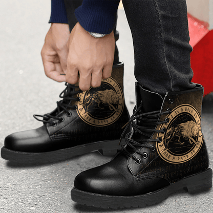 Boots Wolf Of Odin Gold Leather Boots