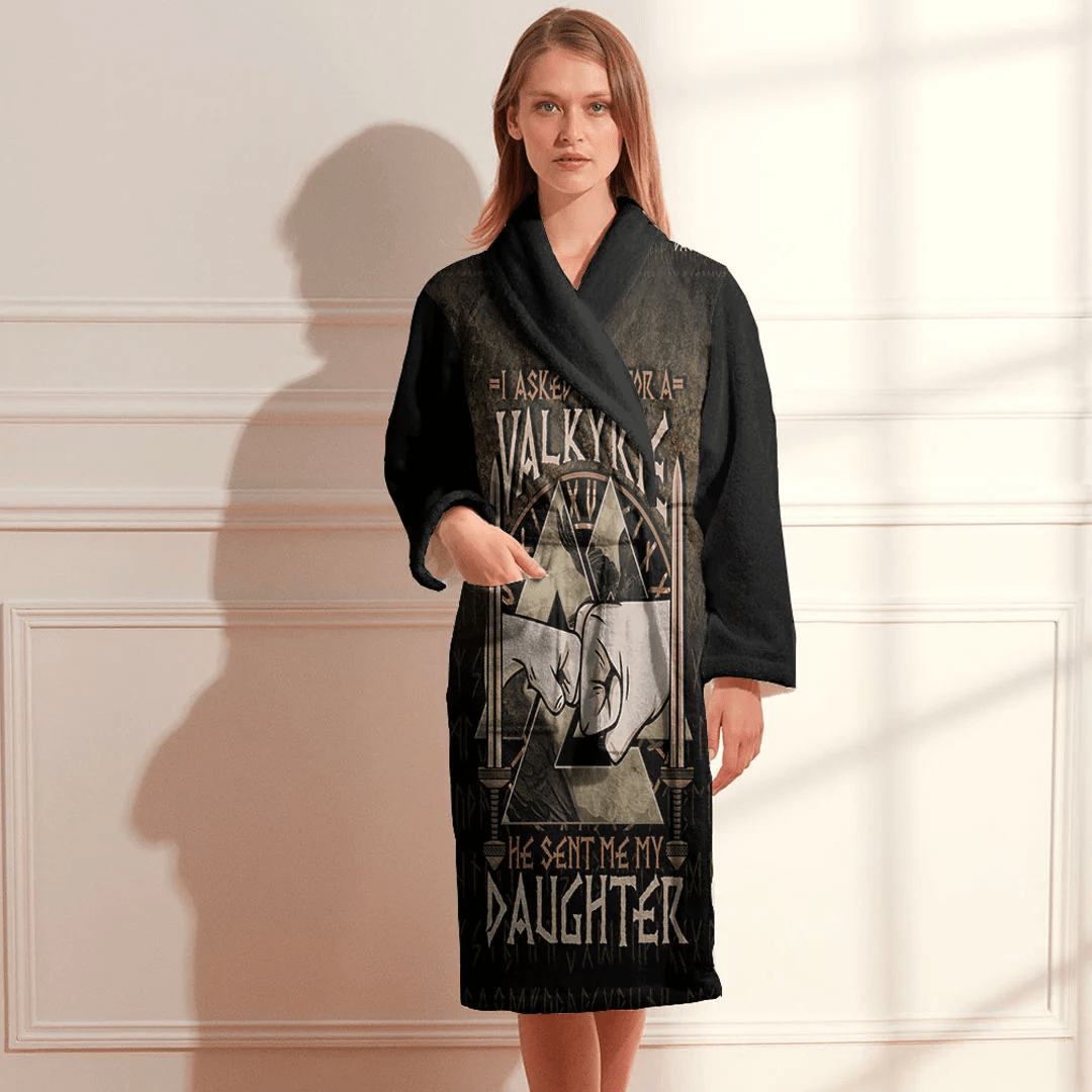 Bathrobe I Asked Odin For A Valkyrie Viking Daughter Bath Robe