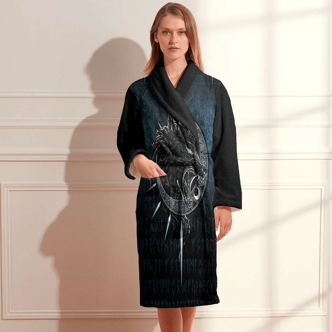 Bathrobe Viking Fenrir Wolve Bath Robe