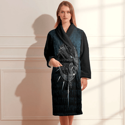 Bathrobe Viking Fenrir Wolve Bath Robe