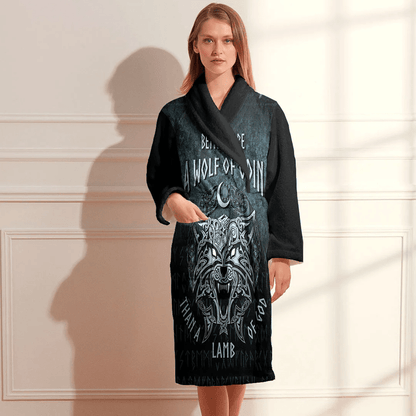 Bathrobe Better To Be A Wolf Of Odin Bath Robe