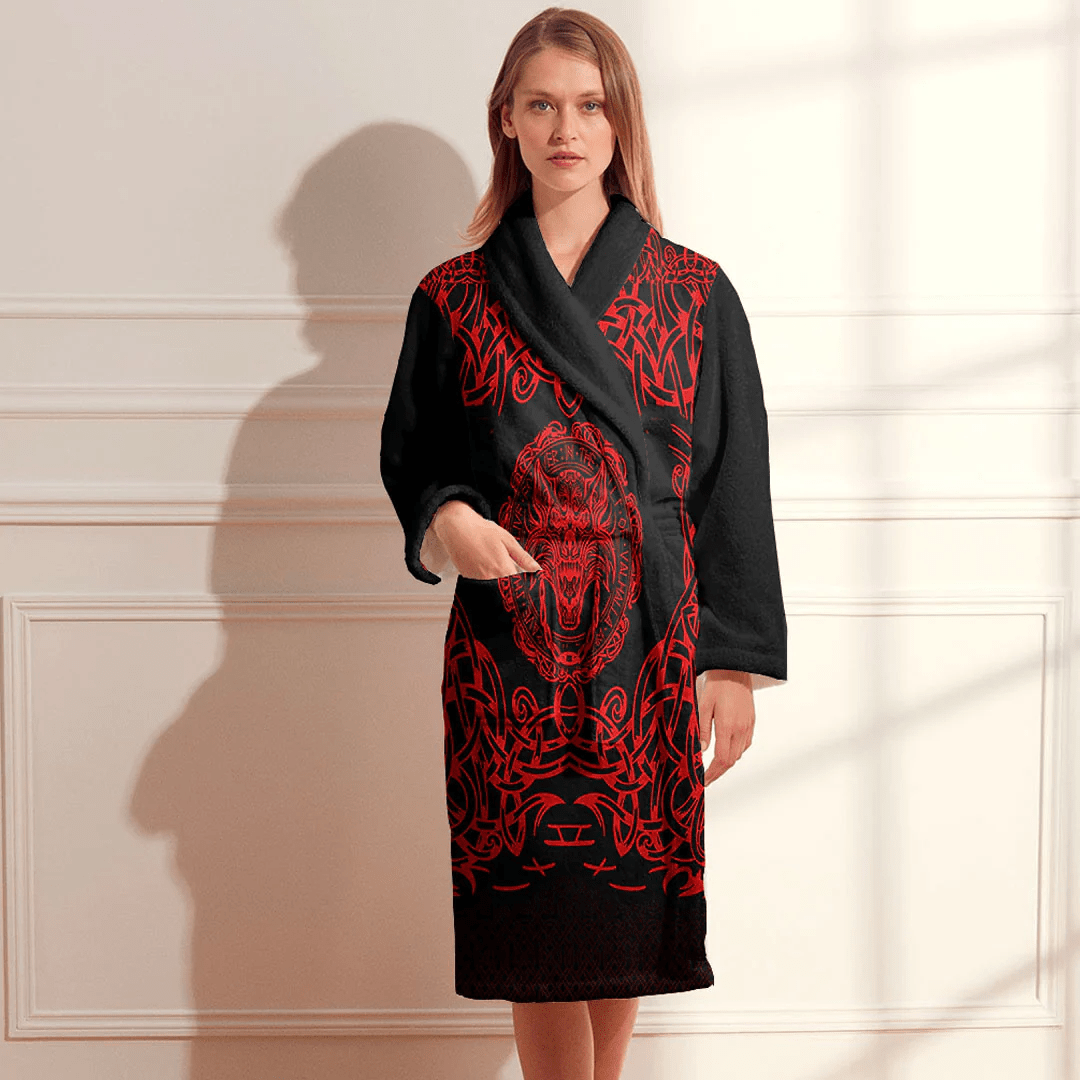 Bathrobe Fenrir Vikingd Red Bath Robe