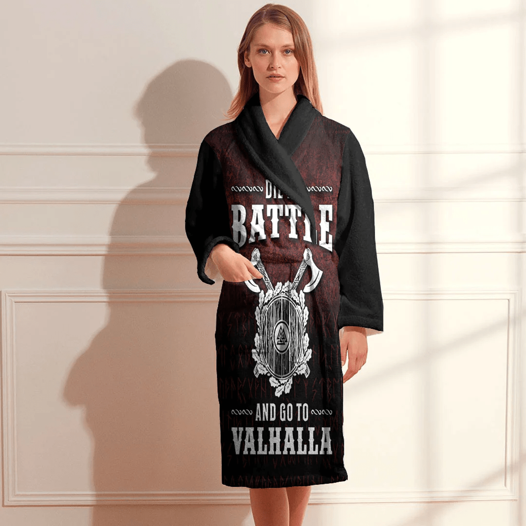 Bathrobe Die In Battle And Go To Valhalla Bath Robe