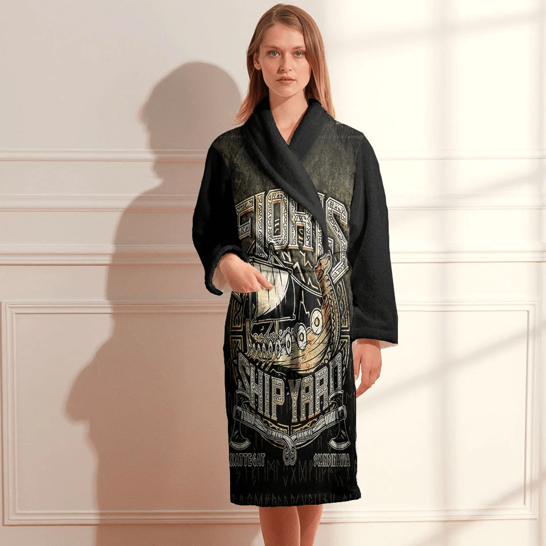Bathrobe The Viking Flokis Ship Yard Bath Robe