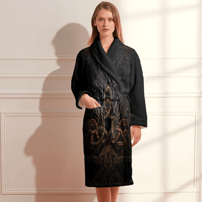 Bathrobe Colorful Tree Of Life With Triquetra Bath Robe