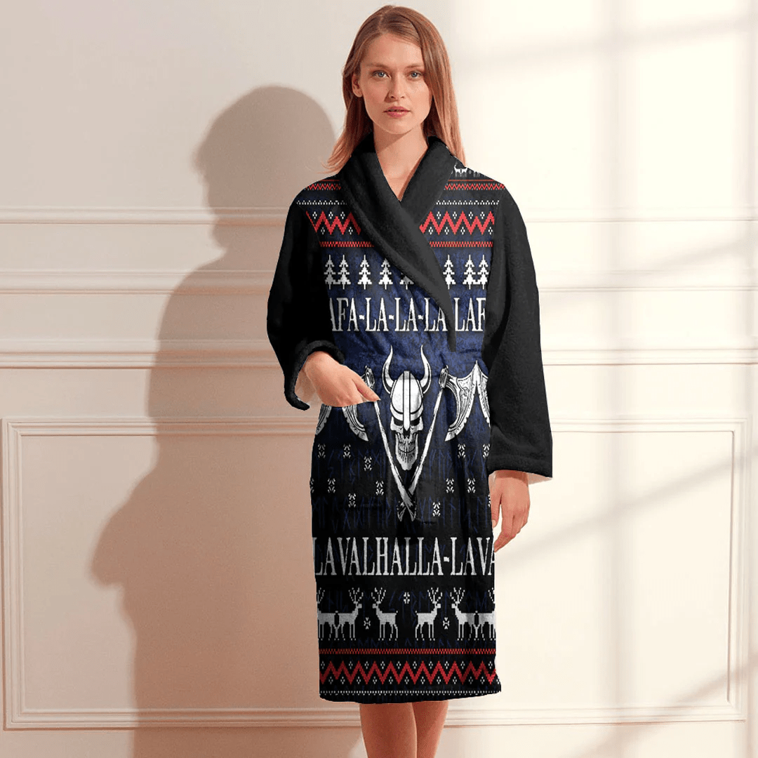 Bathrobe Ugly Christmas Viking Fa La La La La Valhalla La Bath Robe