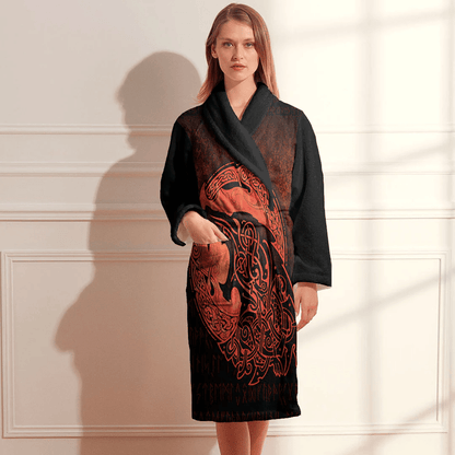 Bathrobe Fenrir Vikingd Tattoo Bath Robe
