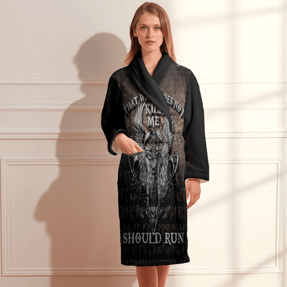 Bathrobe That Which Does Not Kill Me Should Run Viking Roots Bath Robe