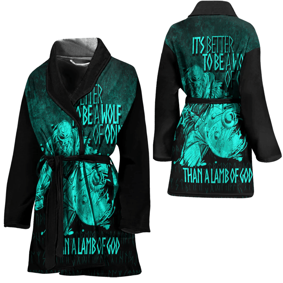 Bathrobe Its Better To Be A Wolf Of Odin Than A Lamb Of God Bath Robe