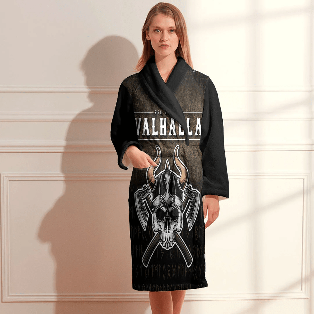 Bathrobe See You In Valhalla Vikings Nordic Bath Robe